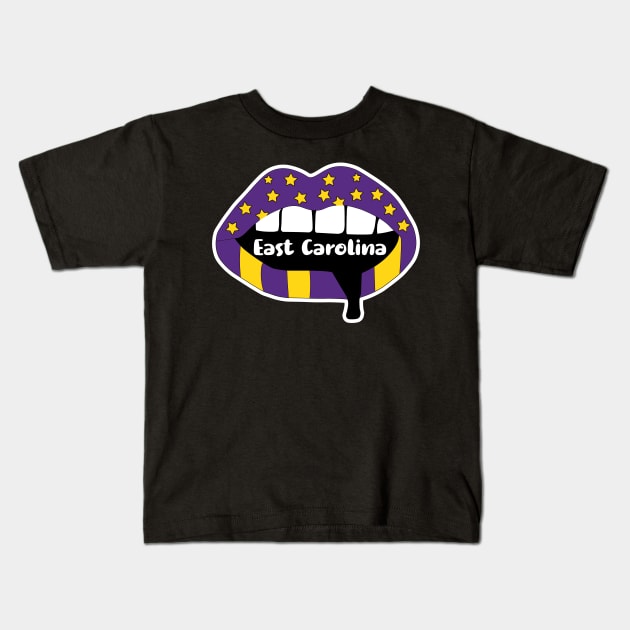 East Carolina Lips Kids T-Shirt by NFDesigns